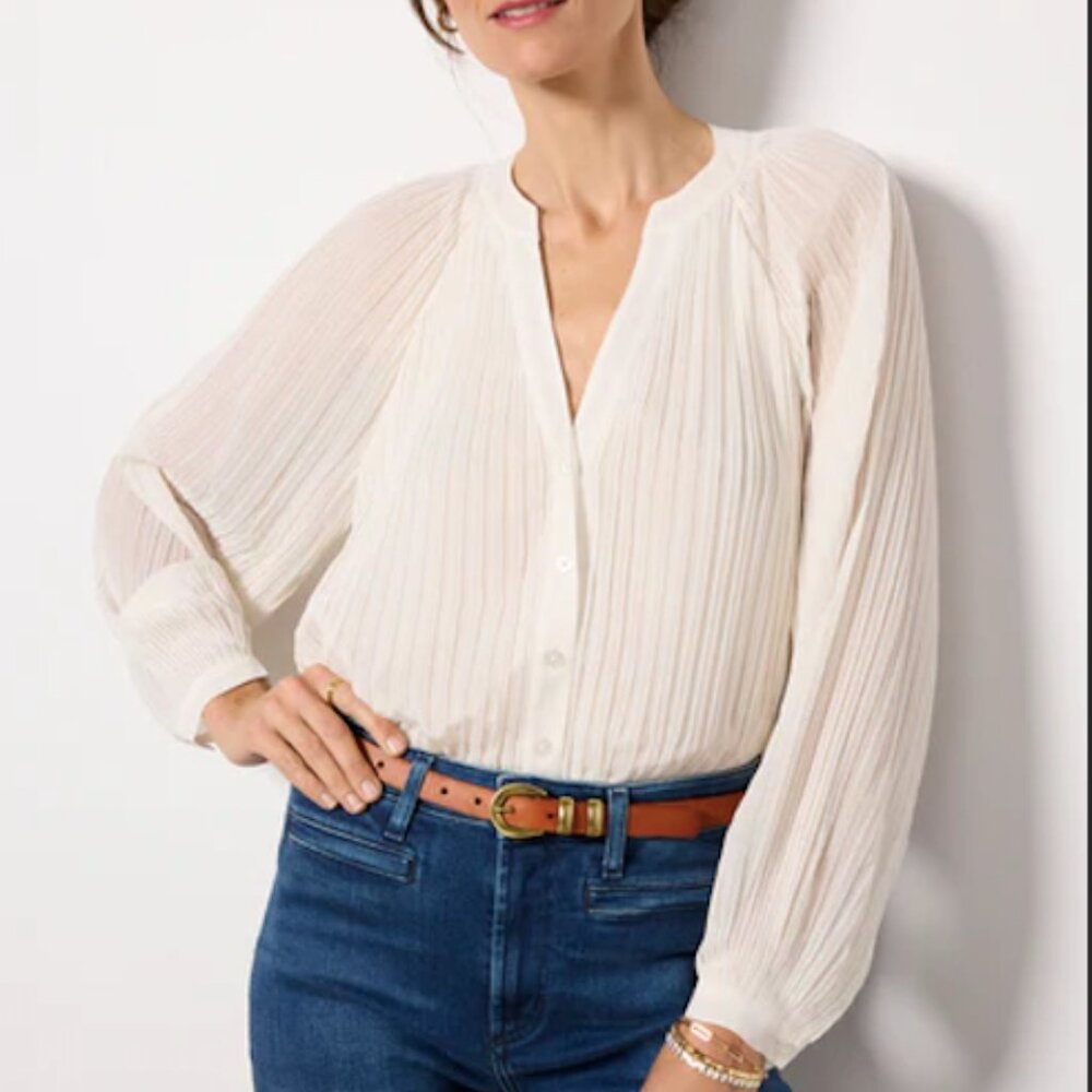 Cloth and Stone Long Sleeve Pleated Blouse